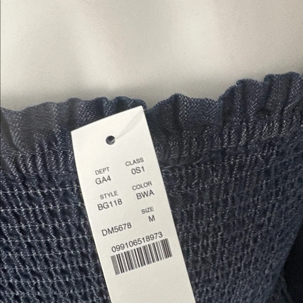 NWT J.Crew Blue Chambray Smocked Puff Sleeve Dress Medium